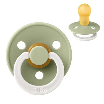 Bibs Round Colour Pacifier - sz. 3 - natural rubber - GLOW - Sage 