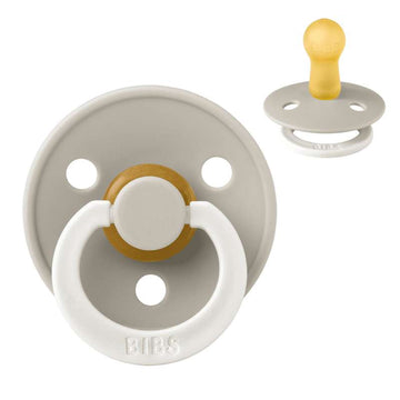 Sucette Bibs Rond Colour - t. 2 - caoutchouc naturel - GLOW - Sable 