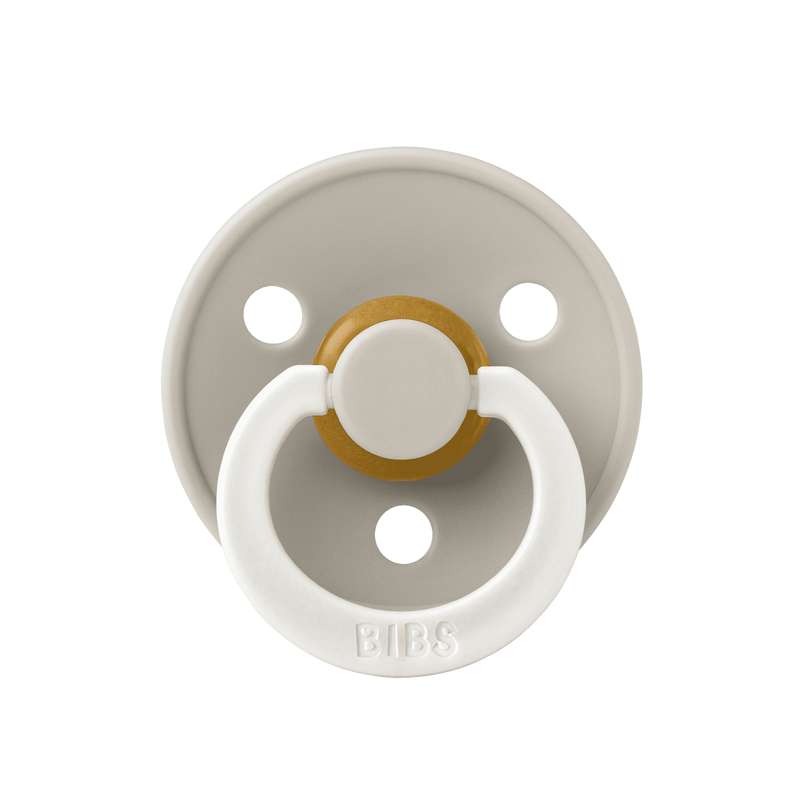 Bibs Ronde Colour Fopspeen - mt. 2 - natuurrubber - GLOW - Zand 