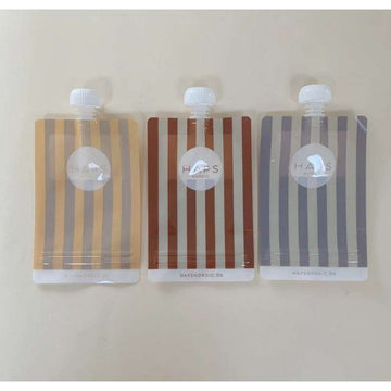 HAPS Nordic Reusable Smoothie Bags - 3-Pack - Marine Stripe Warm 