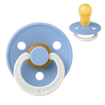 BIBS Rund Colour Sut - Str. 3 - Naturgummi - GLOW - Sky Blue