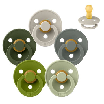 Bibs Rund Colour Schnuller - bundle - 5 Stück - Gr. 2 - Weiches Moos 