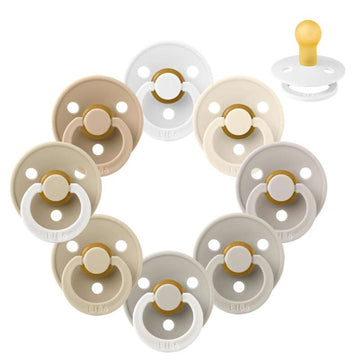 Sucette Bibs Rond Colour - pack - 8 pièces - t. 1 - Doux et Terrestre 