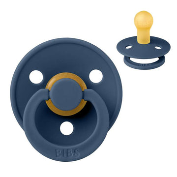 Bibs Ronde Colour Fopspeen - mt. 1 - natuurrubber - Staalblauw 