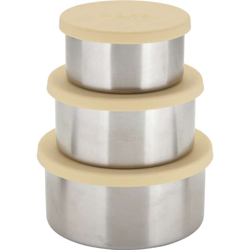 Haps Containers Haps Nordic Steel Trio Food Containers - Large - Sun Light