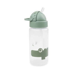 Done By Deer Drinkfles met Rietje - Croco (Groen) 
