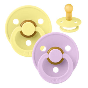 Bibs Rund Colour Schnuller - 2er-Pack - Gr. 2 - Naturkautschuk - Sonnenlicht/Violetter Himmel 