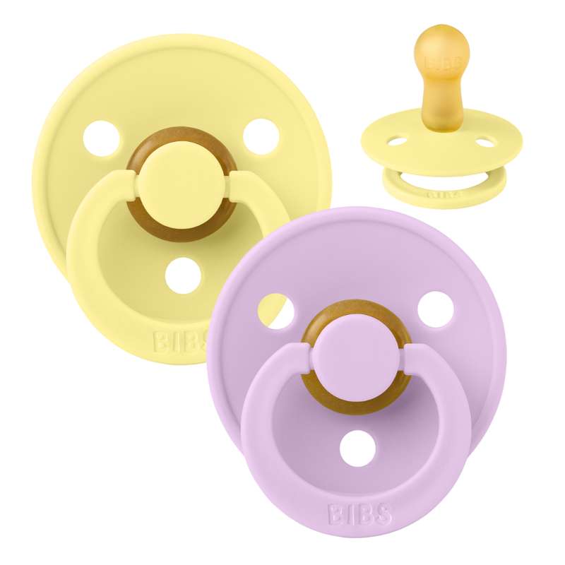 Succhietto Bibs Rotondo Colour - 2-Pak - tg. 2 - gomma naturale - Sole/Cielo Viola 