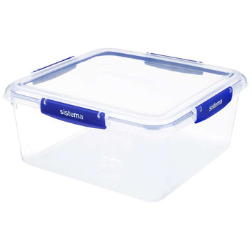 Sistema Armazenamento de Alimentos - Klip It Plus - Quadrado - 5.5L - Azul 