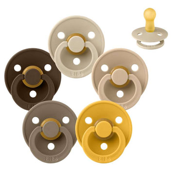 Bibs Кръгъл Colour Биберон - bundle - 5 бр. - р-р 2 - Мечето Теди 