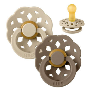 BIBS Runder Boheme Schnuller - 2er-Pack - Gr. 2 - Naturkautschuk - Vanilla/Dark Oak