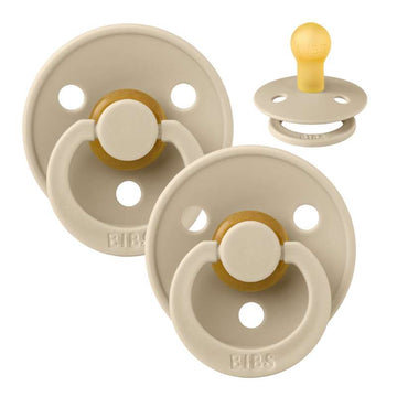 Suzeta Bibs Rotundă Colour - 2-Pachet - măr. 1 - cauciuc natural - Vanilie/Vanilie 