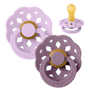 BIBS Ronde Boheme Fopspeen - 2-pack - Maat 2 - Natuurrubber - Violet Sky/Mauve