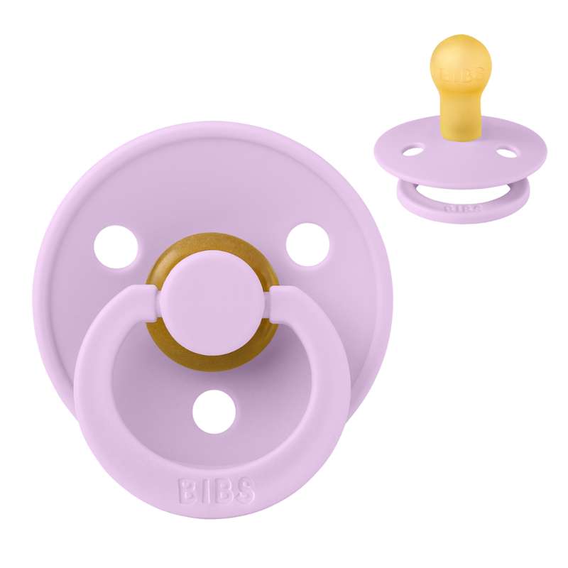 Sucette Bibs Rond Colour - t. 1 - caoutchouc naturel - Ciel Violet 