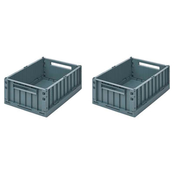 Liewood Weston Storage Box - Medium - 2-pack - Whale Blue 