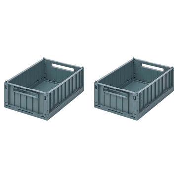 Liewood Weston Storage Box - Small - 2-pack - Whale Blue 