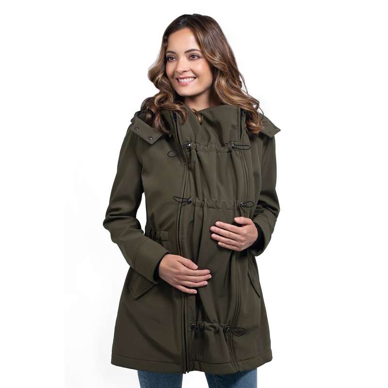 Wombat & Co Shell - Jakna za nosečnost in nošenje - Camo zelena 