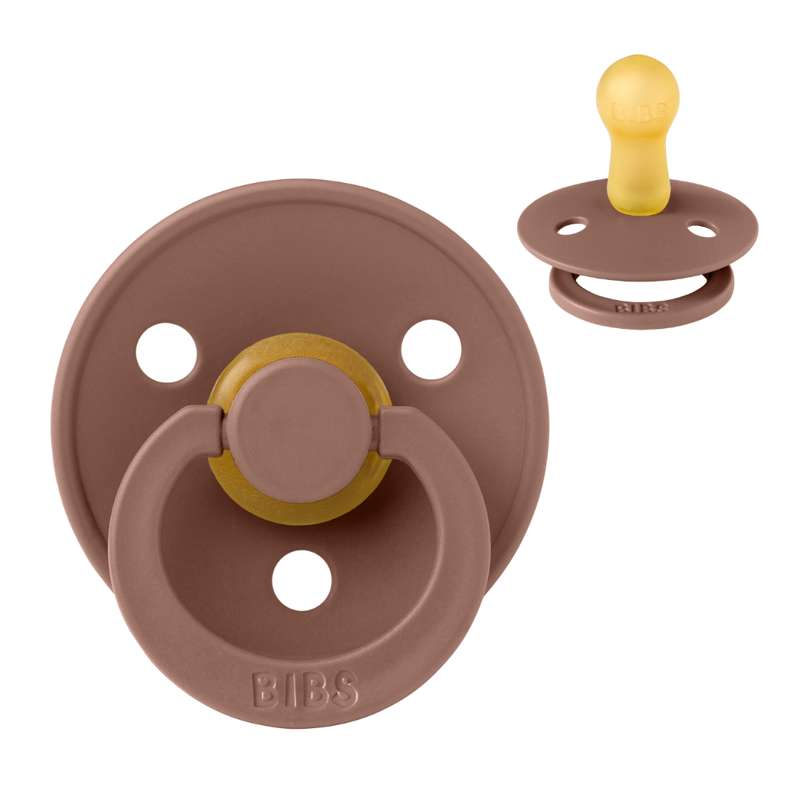 Bibs Round Colour Pacifier - sz. 2 - natural rubber - Woodchuck 