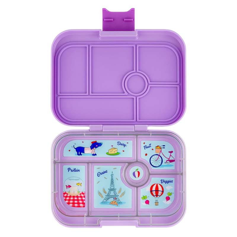 Yumbox Obedová taška - Originál - 6 priehradiek - Lulu Purple/Paris Je T'aime 