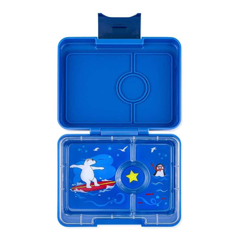 Yumbox Matboks - Minisnack - 3 rom - Surf Blue/Polar Bear 