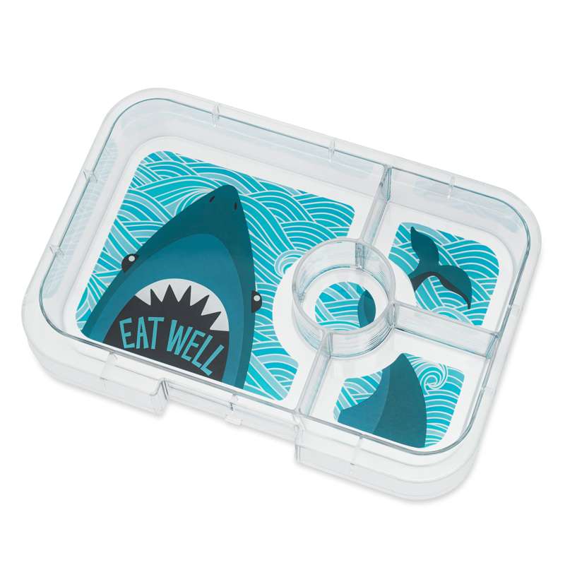 Yumbox Поднос за закуски - Tapas Tray - 4 отделения - Shark 