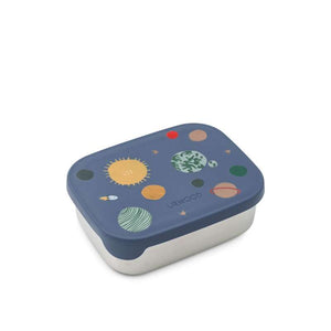 Liewood Arthur Compartment Lunch Box - Steel/Silicone - Universe/Classic Navy
