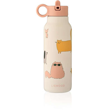 Liewood Falk Drikkedunk - Nerezová ocel - 350 ml. - Kočky a psi/Písek 