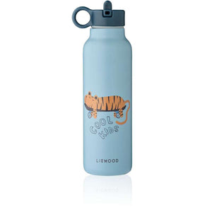 Liewood Falk Drinkfles - RVS - 500ml - Tiger/Strand Blauw 