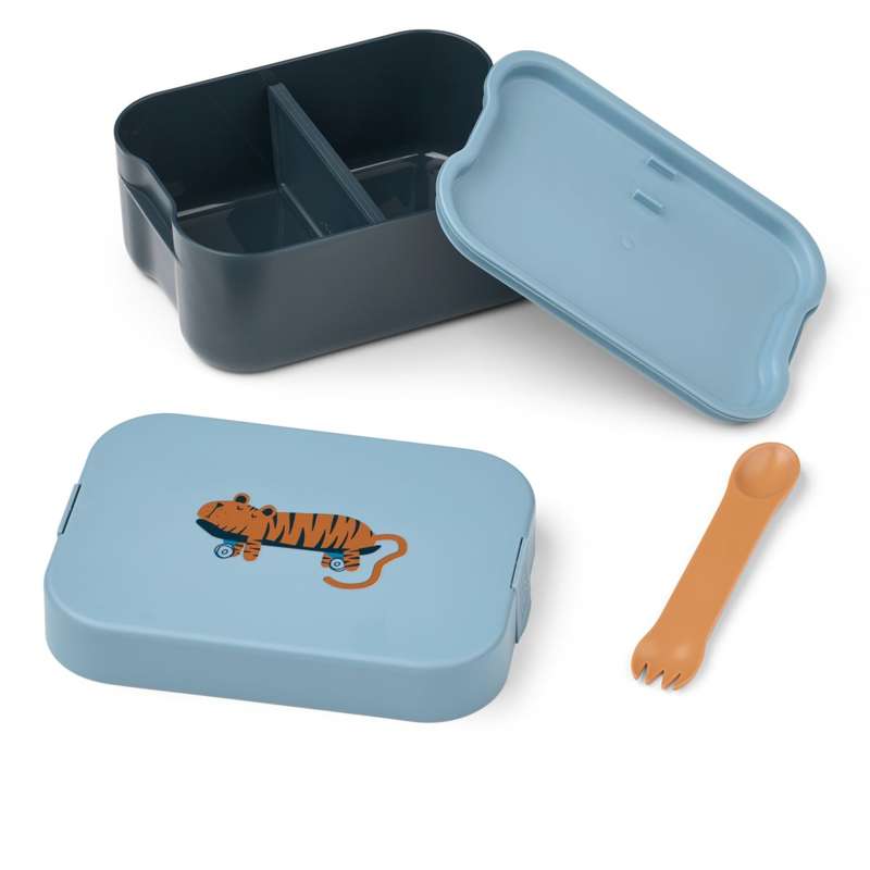 Liewood Kamil Lunchbox - Tiger/Beach Blue 