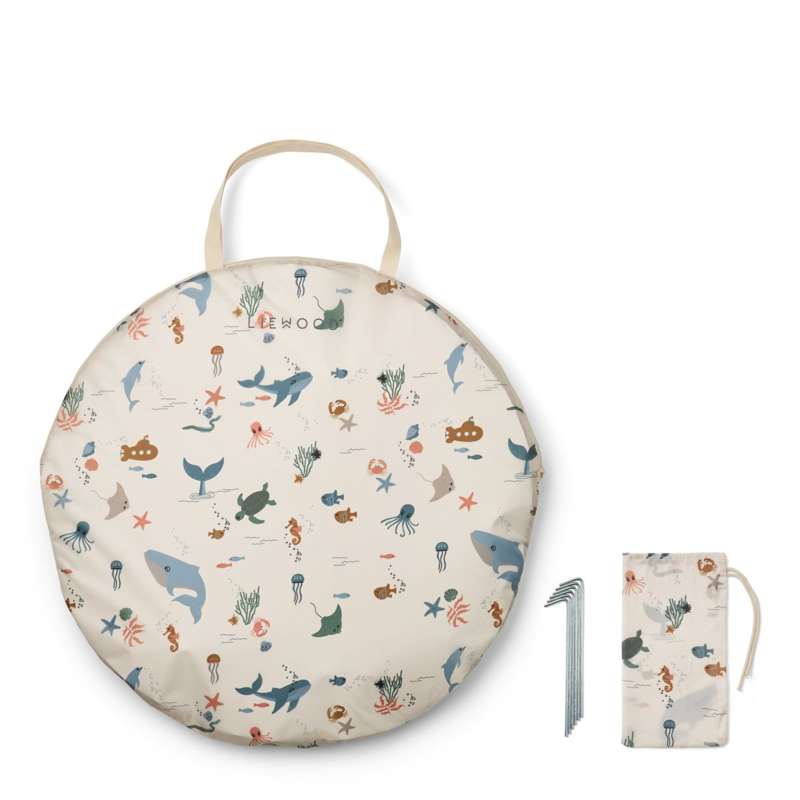 Liewood Everett Toldo Pop-up con Piscina de Sopa - Criatura Marina/Arena 