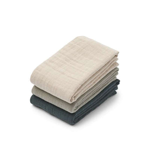Liewood Lewis Muslin Textil pelenkák - 3-as csomag - Galambkék keverék 