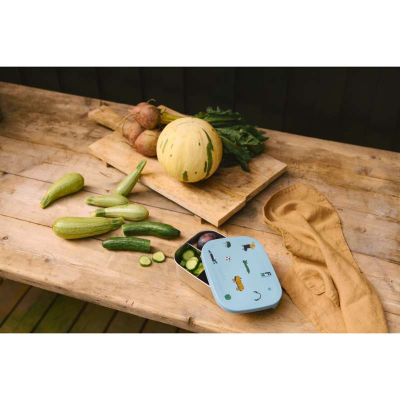 Liewood Arthur Ruminddelt Lounaslaatikko - Teräs/Silicone - Fun/Ranta Sininen 