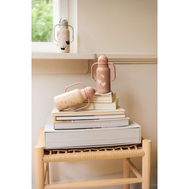 Liewood Kimmie бутилка за напитки - Неръждаема стомана - 250ml - Мини Пеперуда/Ябълков цвят 