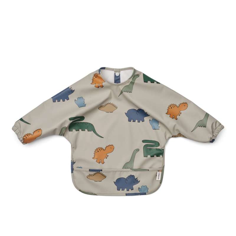 Liewood Merle Cape Bib Apron - Dinosaurs/Mist 