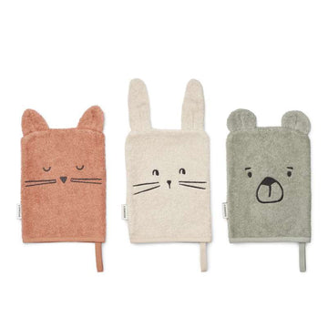 Liewood Sylvester Ručnici za pranje - 3-pak - Dove Blue Mix 