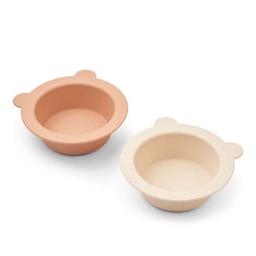 Liewood Peony Non-Slip Bowl - 2-Pack - Tuscany Rose/Apple Blossom 