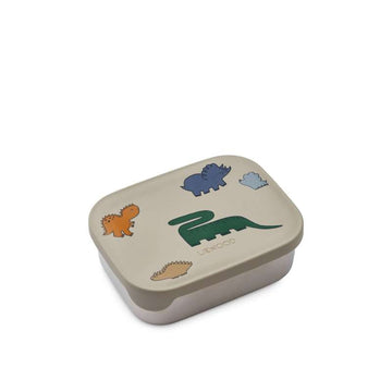 Liewood Arthur Removable Lunch Box - 900ml - Steel/Silicone - Dinosaurs/Mist 