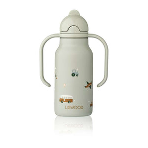 Liewood Kimmie Láhev na pití - Nerezová ocel - 250ml - Vozidla/Modrý holub 