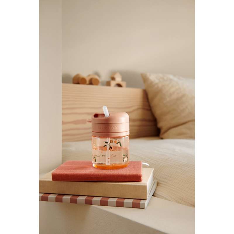 Liewood Pavia Tritan Sugerørskop - 280ml - Peach/Sea Shell