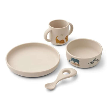 Liewood Vivi Baby Geschirrsets - 4 Teile - Silikon - Alles Zusammen/Sandy 