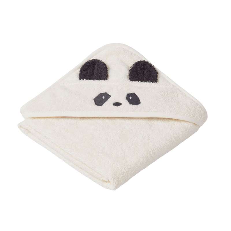 Liewood Albert Badehåndklæde m. Hætte - Baby - Panda - Creme de la Creme 