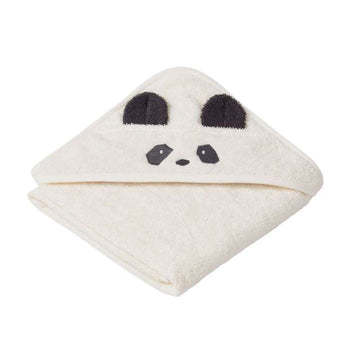 Liewood Albert Bath Towel with Hood - Baby - Panda - Creme de la Creme 