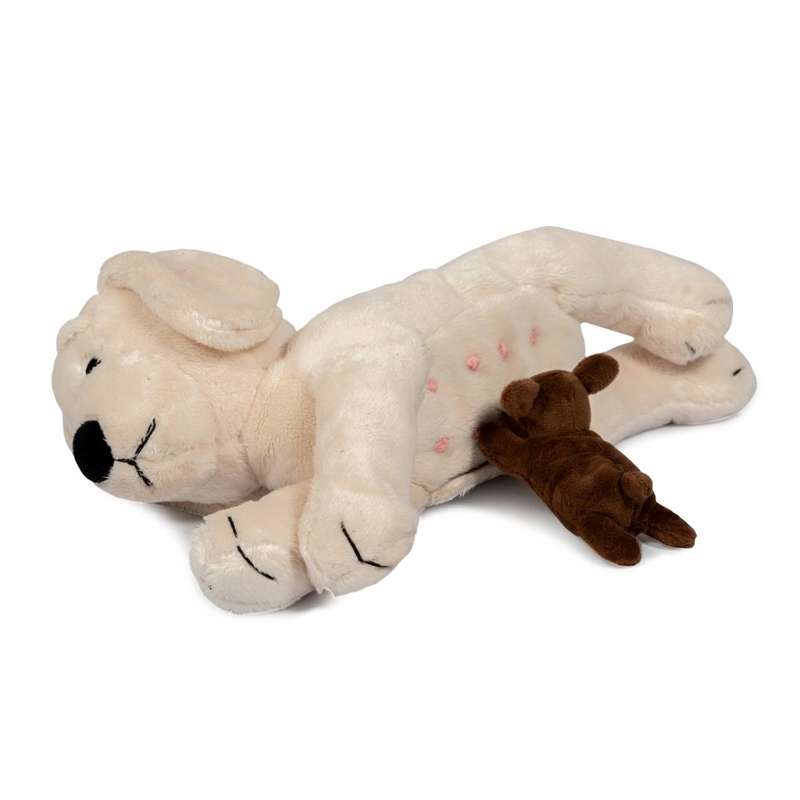 By Astrup Chien en peluche avec chiots