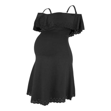 Cache Coeur Robe de plage de grossesse Bloom - noire 