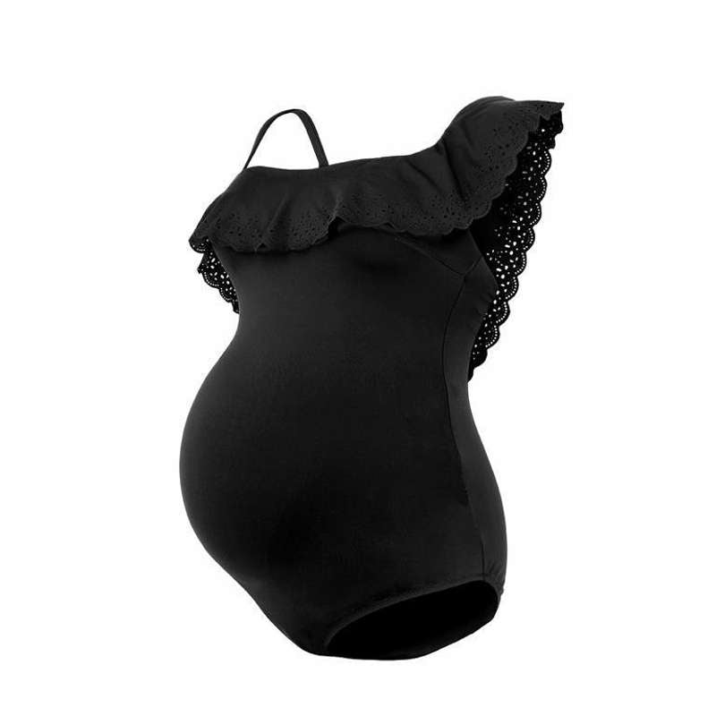 Cache Coeur Bloom maternity swimsuit, black 