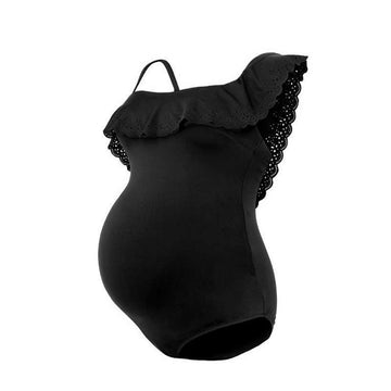 Cache Coeur Bloom maternity swimsuit, black 
