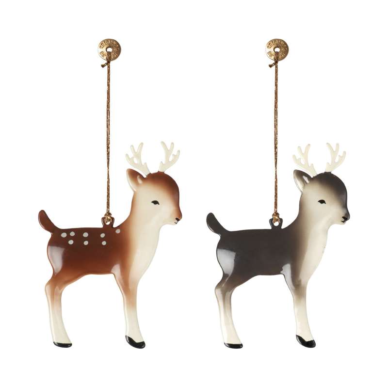 Maileg Božićni ukras - Metal - Bambi - Siva