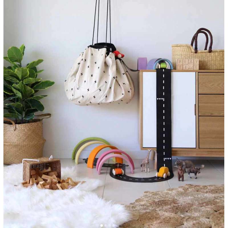 Play & Go Tapis de rangement 2-en-1 / Tapis de jeu - Feuille de route / Thunderbolt 