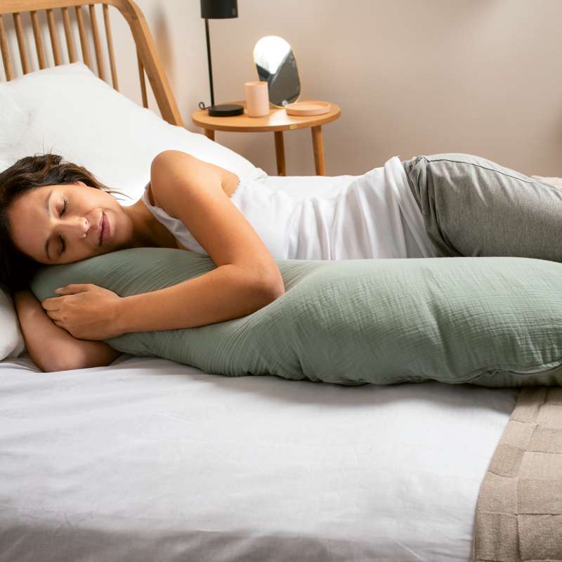 Doomoo Nursing-Pregnancy Pillow - Muslin - Green 