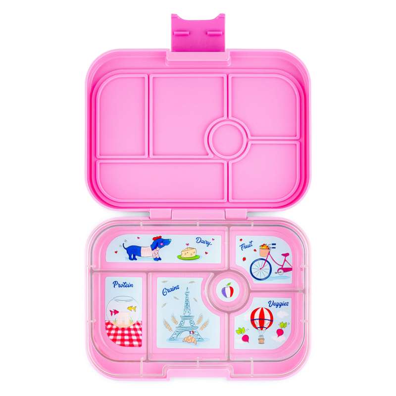 Yumbox Obedová dóza - Originál - 6 priehradiek - Fifi Pink/Paríž Ťa milujem 